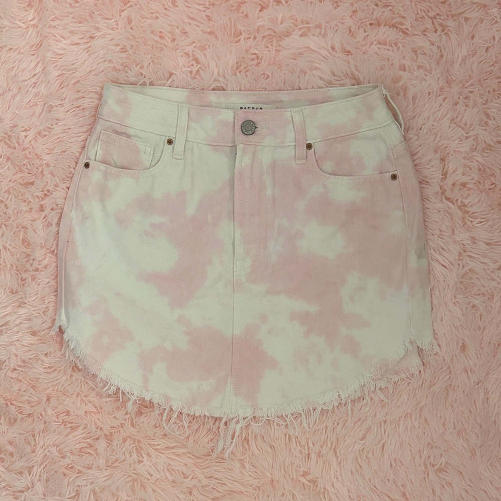 PacSun Light Pink Tie-Dye Mini Skirt